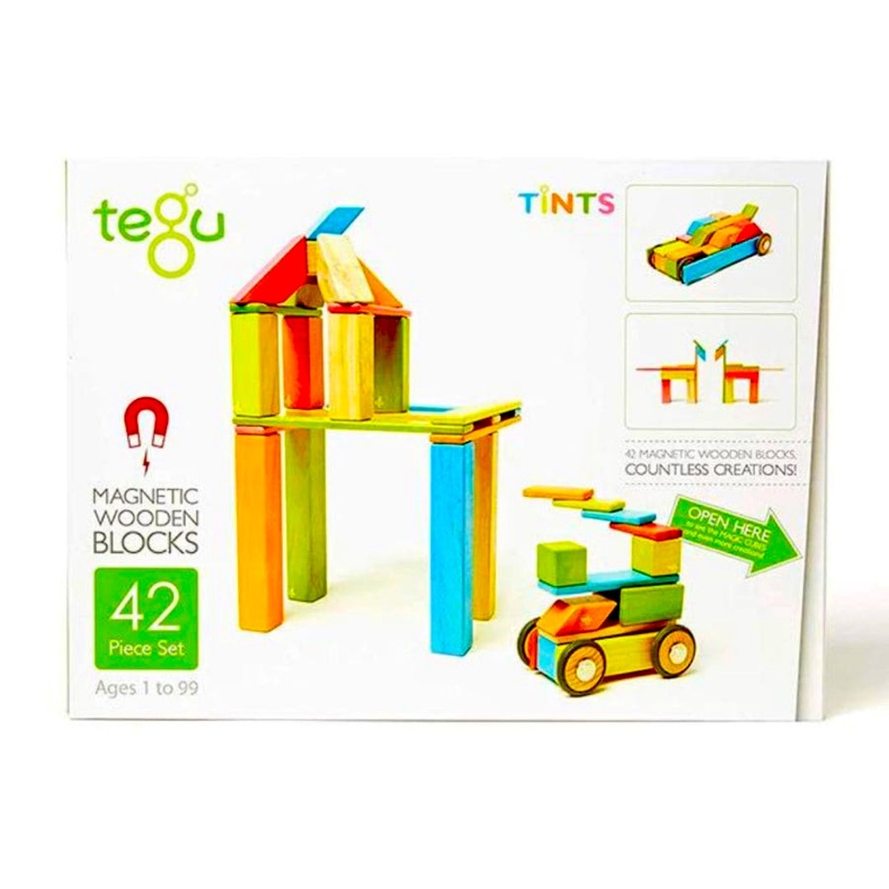 TEGU
Magnetic Wooden Blocks - 42 Piece Set Tints